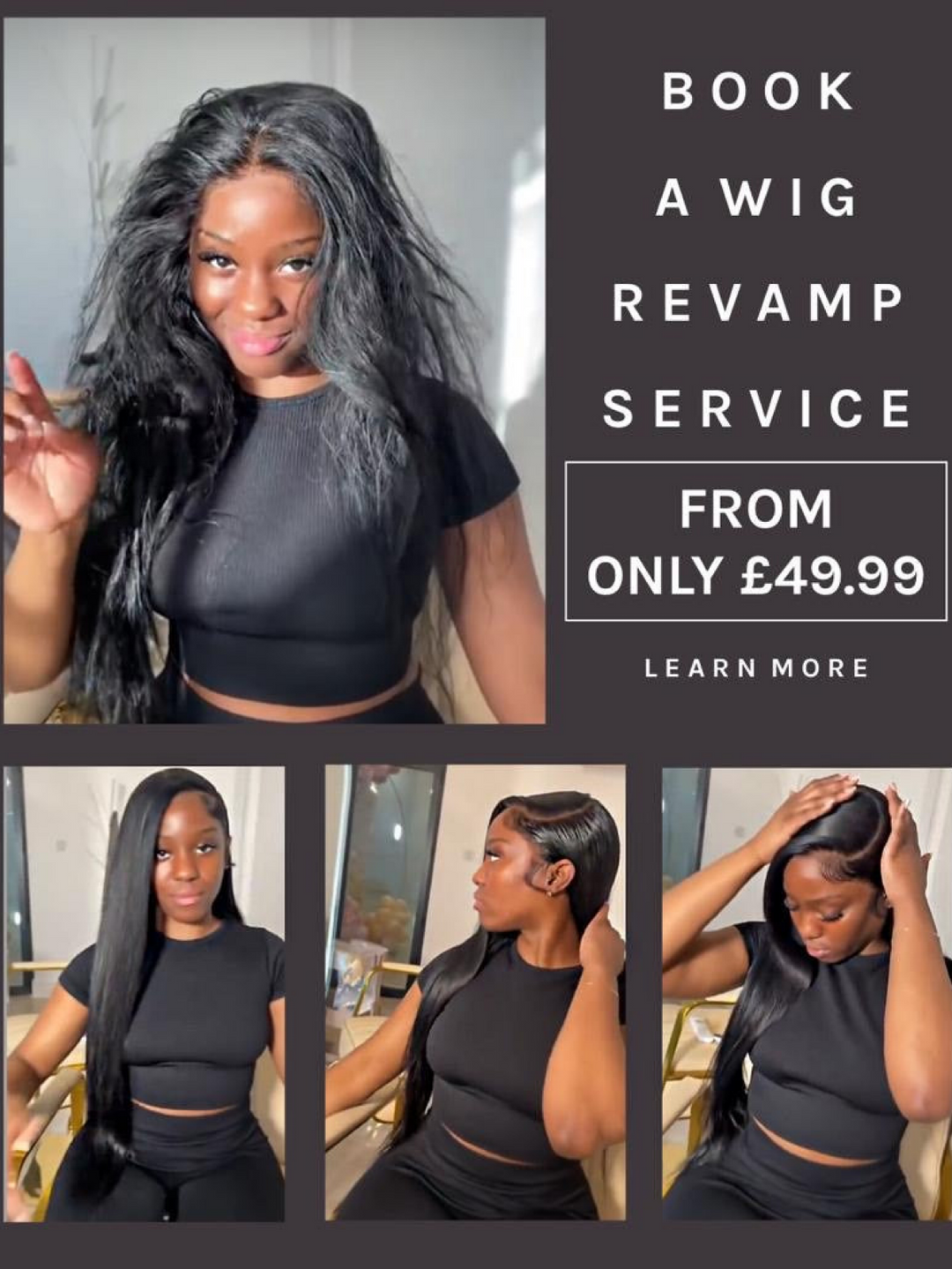 100% Unprocessed Human hair Basic Wig Revamp Service