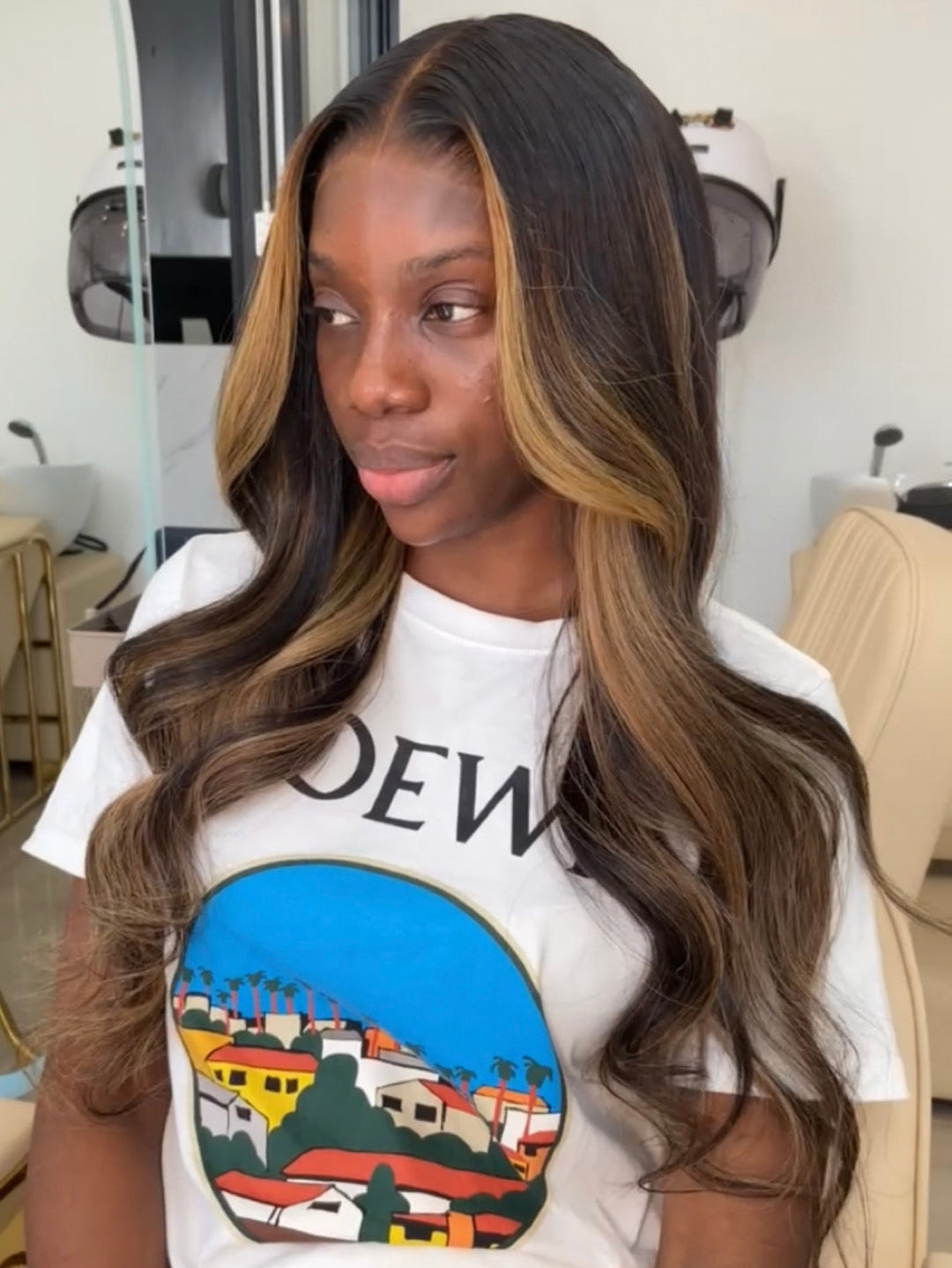 100% Unprocessed Human hair Bueno Virgin Glueless Closure Wig