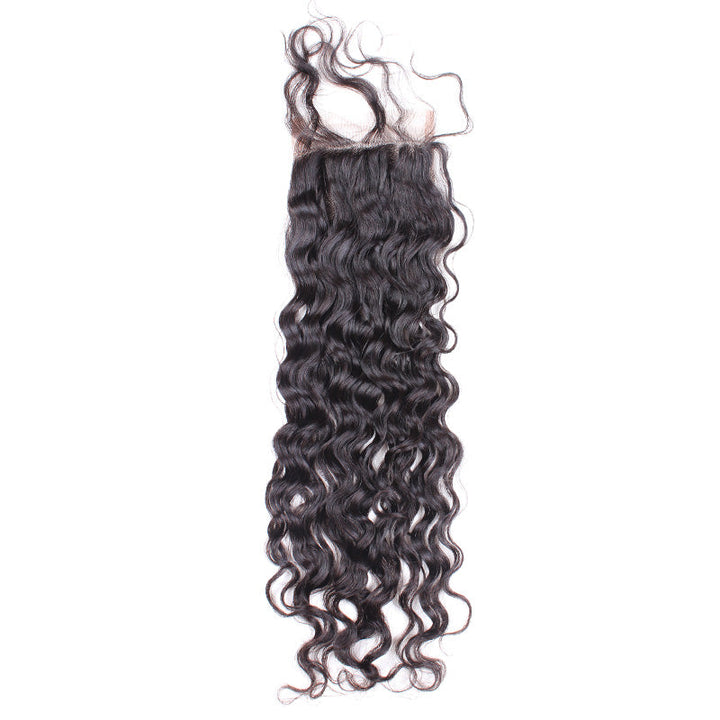 100% Unprocessed Human hair Water Wave Closure