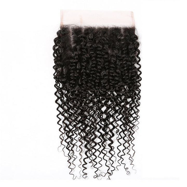 100% unprocessed Human Hair Kinky Curly Closure