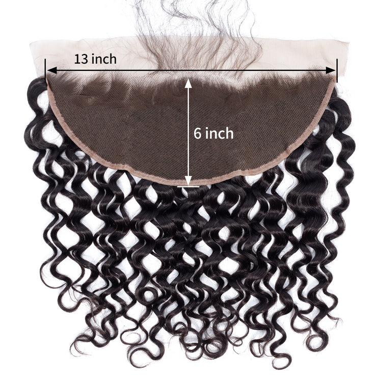 100% Unprocessed Human hair Water Wave Frontal